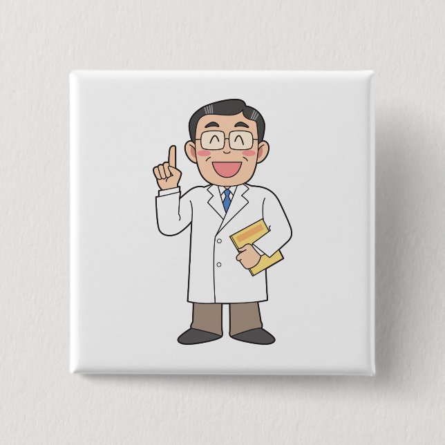 Doctor 2 Inch Square Button (Front)
