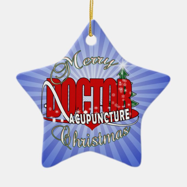 DOCTOR ACUPUNCTURE MERRY CHRISTMAS CERAMIC ORNAMENT (Front)