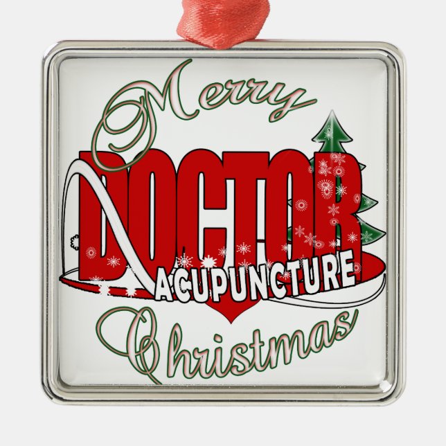 DOCTOR ACUPUNCTURE MERRY CHRISTMAS METAL ORNAMENT (Front)