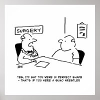 Doctor and Patient Overweight Obesity Sumo Cartoon