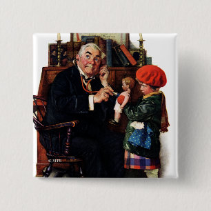 Doctor and the Doll 2 Inch Square Button