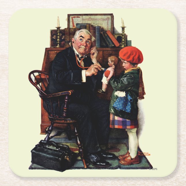 Doctor and the Doll Square Paper Coaster (Front)