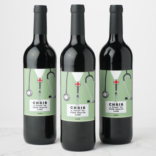 Doctor Appreciation Celebration Wine Label (Bottles)