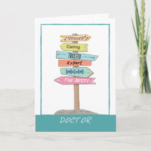 Doctor Appreciation Thank You Skilled Caring Signs Card