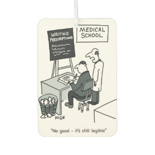 Doctor at Medical School Writing a Prescription Air Freshener