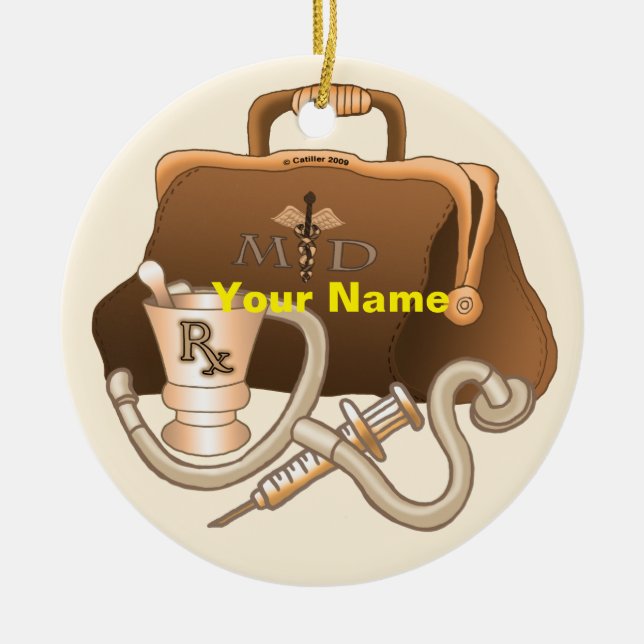 Doctor bag ceramic ornament (Front)