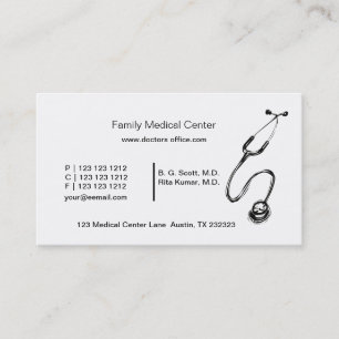 Doctor Black and White Medical   Stethoscope Appointment Card