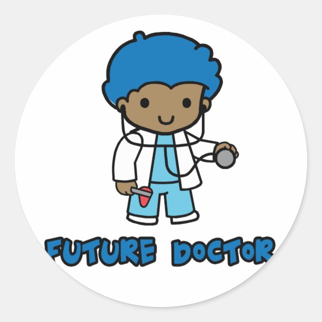 Doctor (boy) classic round sticker (Front)