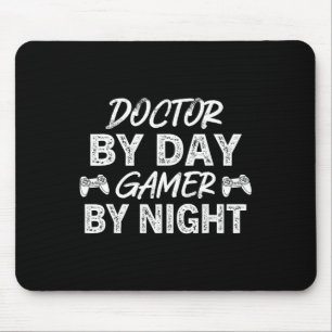 Doctor By Day Gamer By Night Cute Video Game Lover Mouse Pad