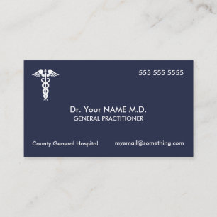 Doctor Caduceus Blue Business Card