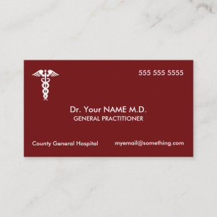 Doctor Caduceus Red Business Card