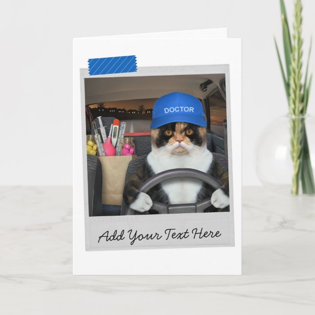 Doctor Calico Cat Funny Card (Front)