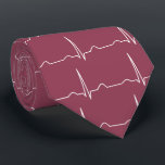 Doctor Cardiologist cardiogram ECG pattern Maroon Tie<br><div class="desc">Doctor Cardiologist cardiogram ECG pattern Maroon Red necktie. Cardiogram ECG pattern for cardiologist doctor tie. Customize and change the background colour, if desired. Design printed on both sides of the tie. An electrocardiogram (ECG / EKG) is an electrical recording of the heart and is used in the investigation of heart...</div>