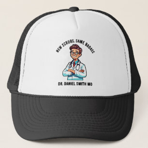 DOCTOR CARTOON VIBRANT New scrubs same badass  Trucker Hat