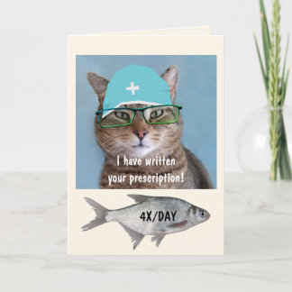 Doctor Cat And Fish Get Well Card