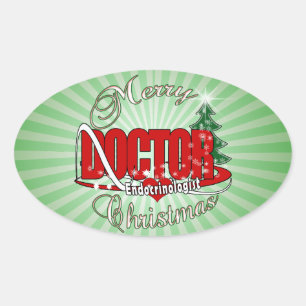 DOCTOR CHRISTMAS Endocrinologist Oval Sticker