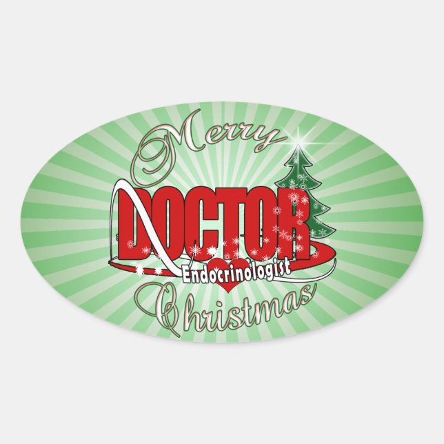 DOCTOR CHRISTMAS Endocrinologist Oval Sticker (Front)