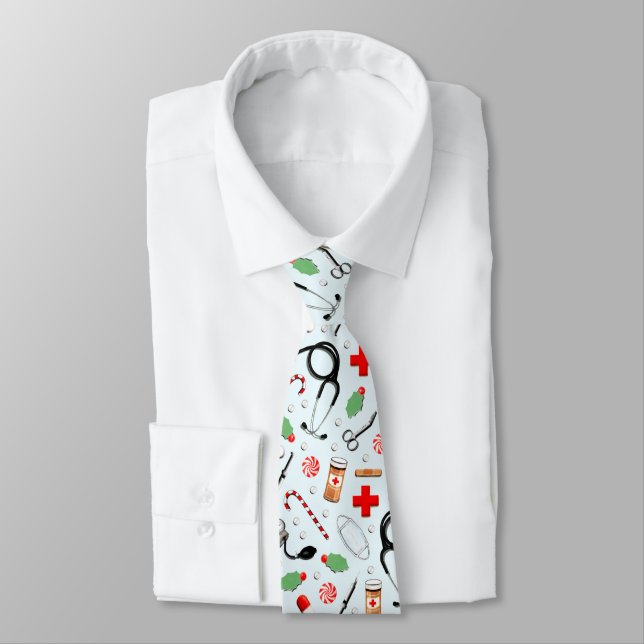 Doctor Christmas Holiday Tie (Tied)