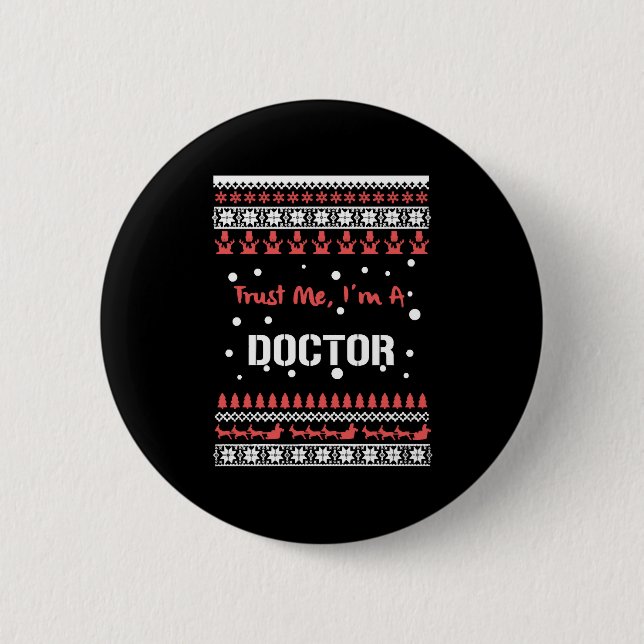 Doctor Christmas Shirt 2 Inch Round Button (Front)