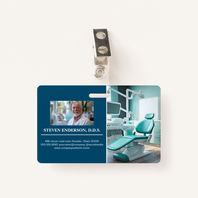 Doctor | Dental Office Equipment Badge (Front with Clip)