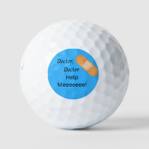 Doctor Doctor Help Meeeee! Blue Background Bandaid Golf Balls