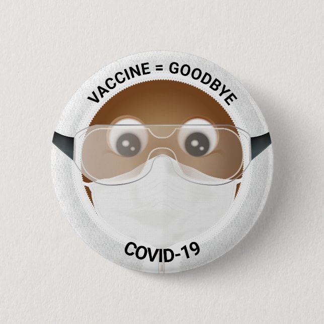 Doctor Emoji | African American 2 Inch Round Button (Front)