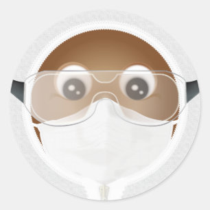 Doctor Emoji   African American Classic Round Sticker