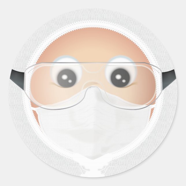Doctor Emoji Classic Round Sticker (Front)