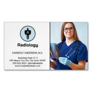Doctor Examining X-ray Magnetic Business Card