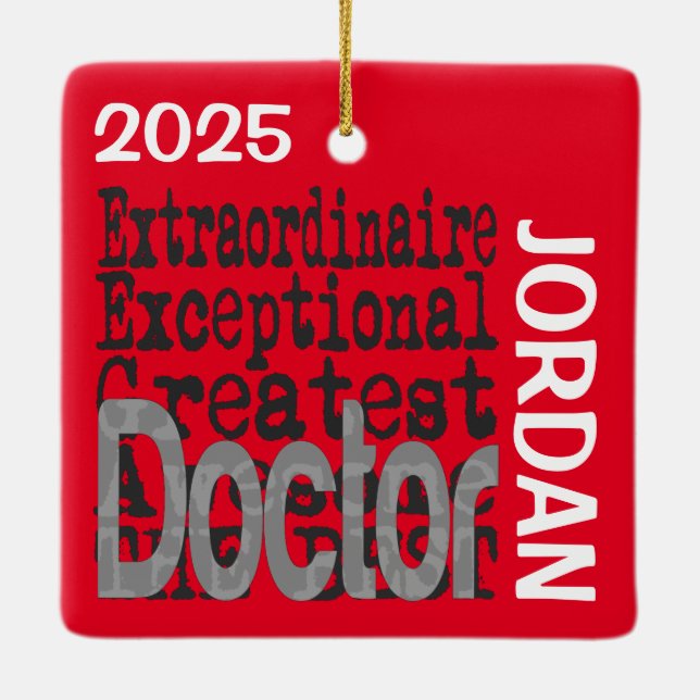 Doctor Extraordinaire CUSTOM Ceramic Ornament (Back)