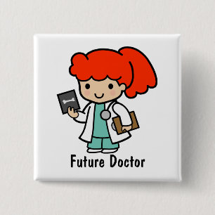 Doctor Girl with Xray 2 Inch Square Button