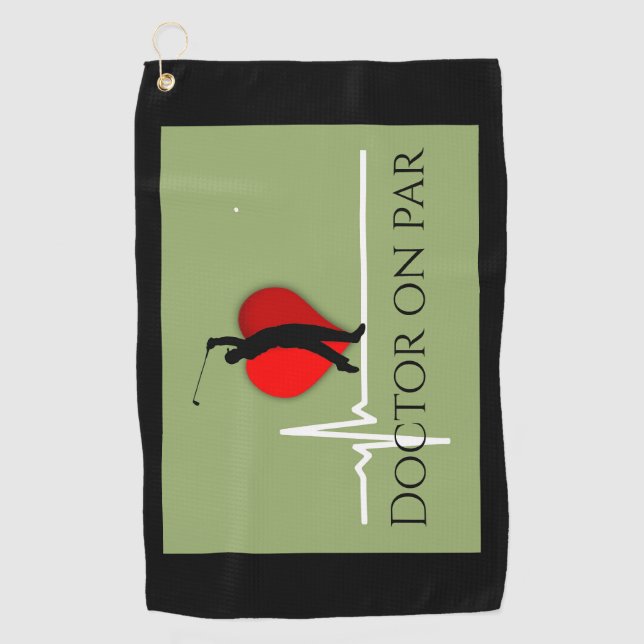 Doctor golfing ekg golf towel (Front)