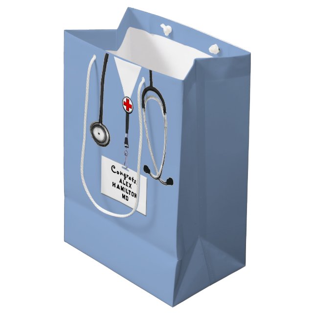 Doctor Graduation Congrats Medium Gift Bag (Front Angled)