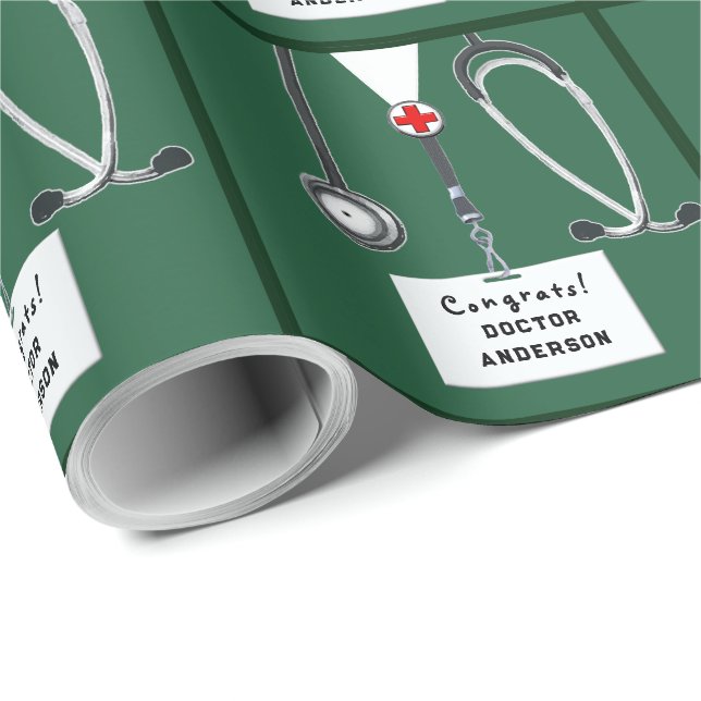Doctor Graduation Gift Wrapping Paper (Roll Corner)