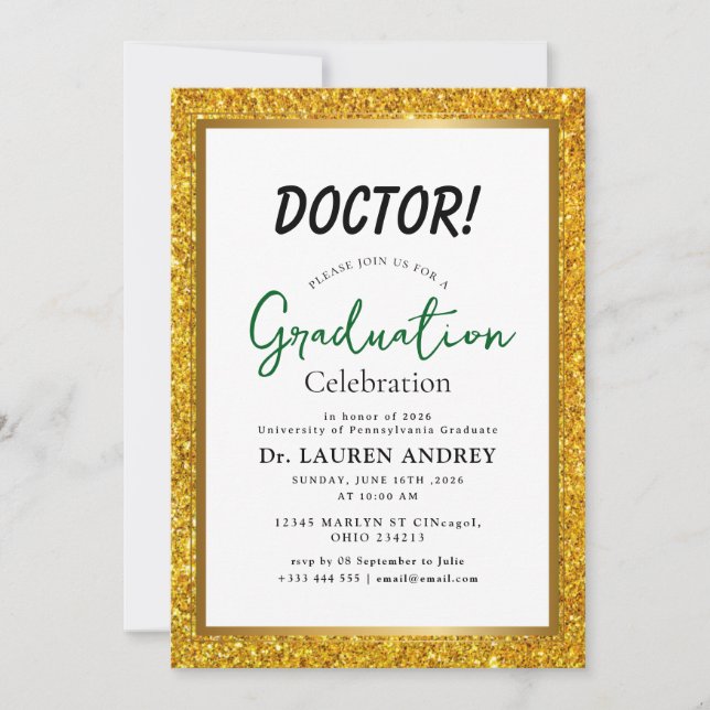 Doctor Graduation Party Invitation (Devant)