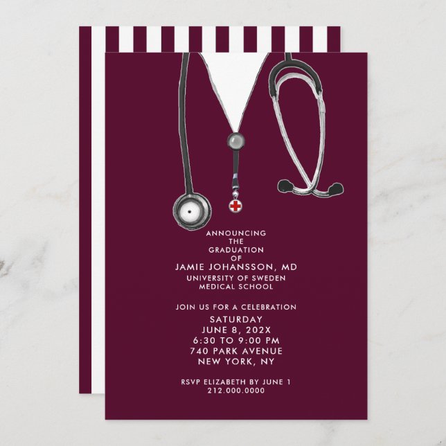 Doctor Graduation Party Invitations (Front/Back)