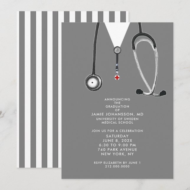 Doctor Graduation Party Invitations (Front/Back)