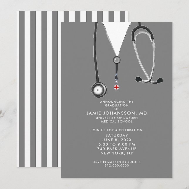 Doctor Graduation Party Invitations (Front/Back)