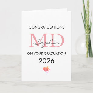 Doctor Graduation Personalized Name Class of 2026 Card