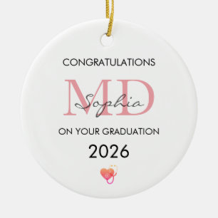 Doctor Graduation Personalized Name Class of 2026 Ceramic Ornament