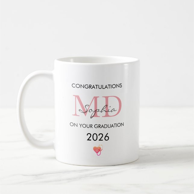 Doctor Graduation Personalized Name Class of 2026 Coffee Mug (Left)