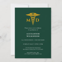 Doctor Green Gold Modern Medical School Graduation