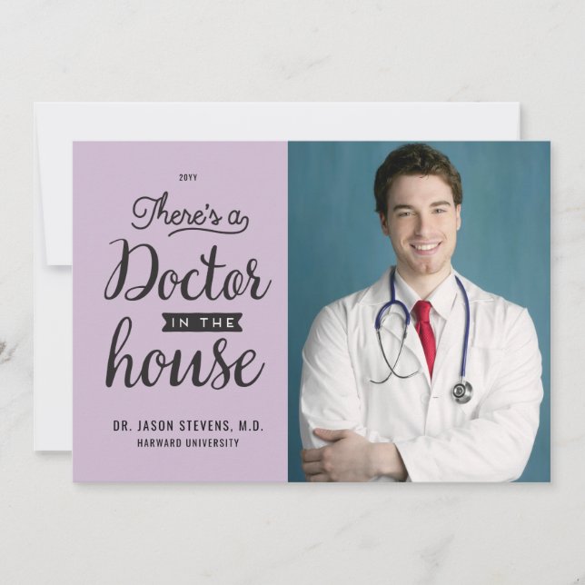 Doctor in House Medical Graduation Invitation (Front)