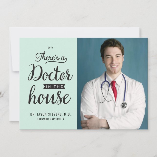 Doctor in House Medical Graduation Invitation (Front)