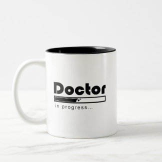 Doctor in Progress Loading Bar Funny Med Student Two-Tone Coffee Mug