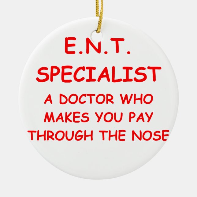 doctor joke ceramic ornament (Front)