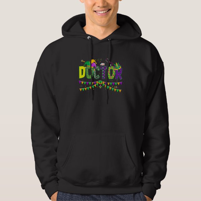 Doctor   Mardi Gras Carnival Party Jester Mask Hoodie (Front)