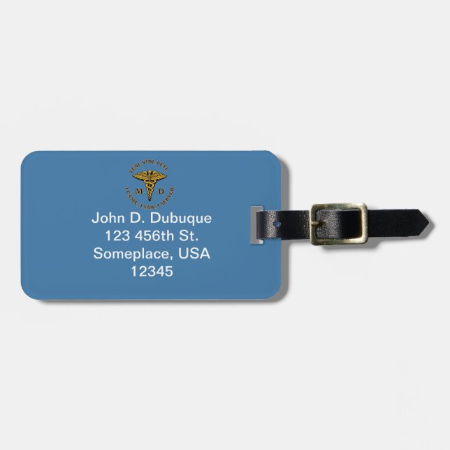Doctor MD Caduceus VVV Shield Luggage Tag (Front Horizontal)