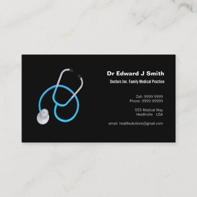 Doctor MD Medical Business Card Design Template (Front)