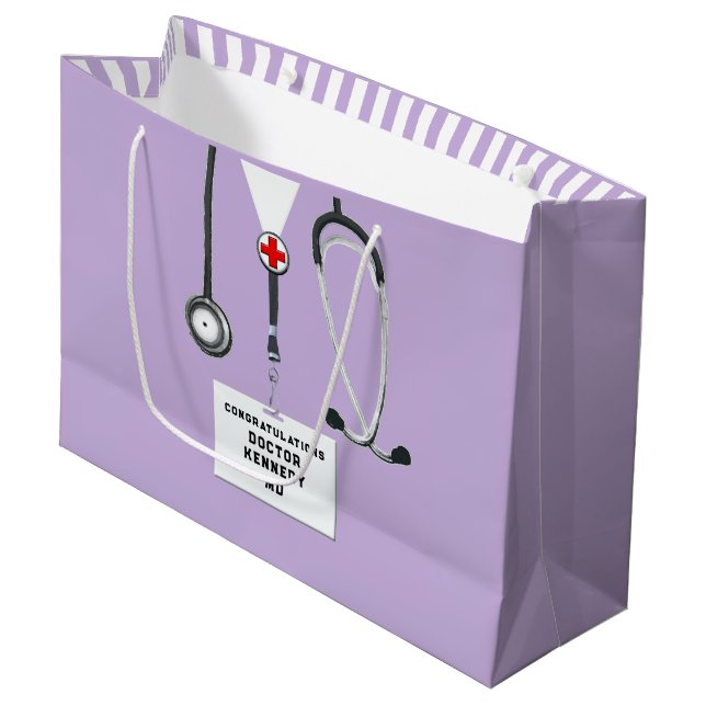 Doctor Med School Grad Large Gift Bag (Front Angled)